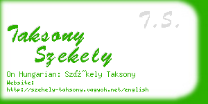 taksony szekely business card